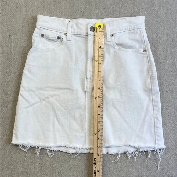 GAP White Frayed-Hem Denim Mini Skirt - Picture 5 of 8